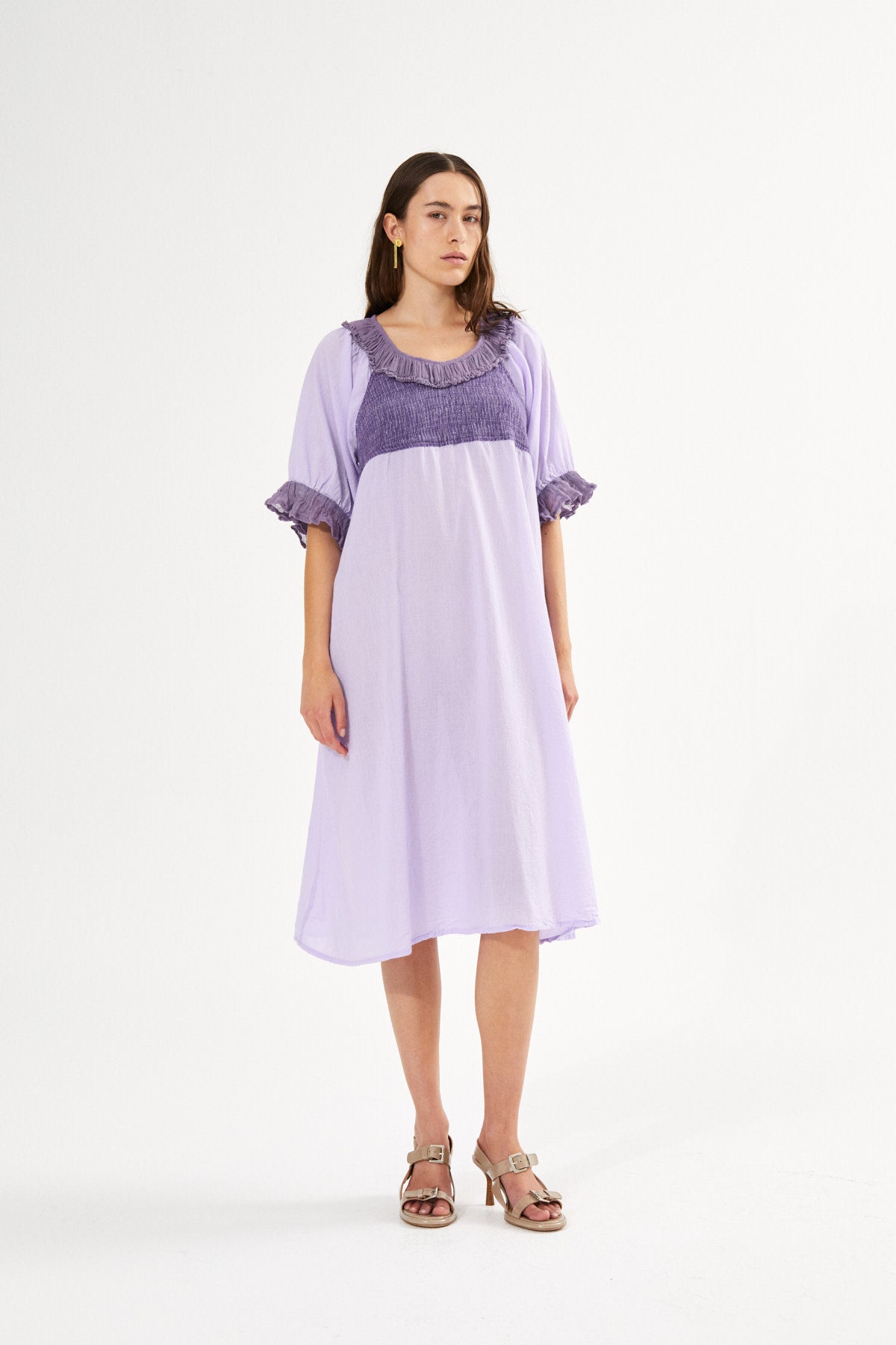 PreLoved Dortia - Cotton short angel dress I Violet - S 3 - Rabens Saloner - DK