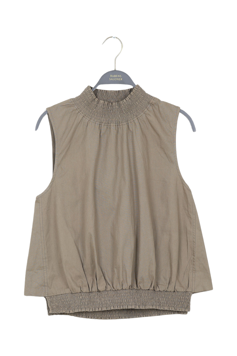 PreLoved Fiola - Poplin heavy shirring top I Dry bark - XL