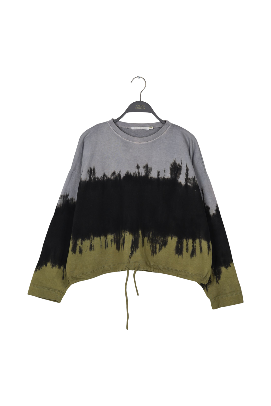 PreLoved Sheela - Dip dye tonal drawstring sweat - XS/S Grey/Army XS/S 1 - Rabens Saloner - DK