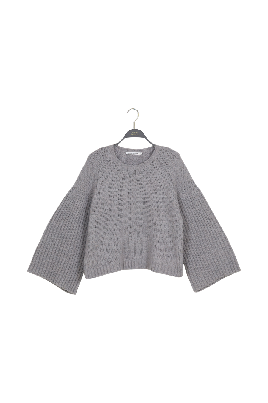 PreLoved Emiko - Dual knit rib sleeve sweater I Light grey - M
