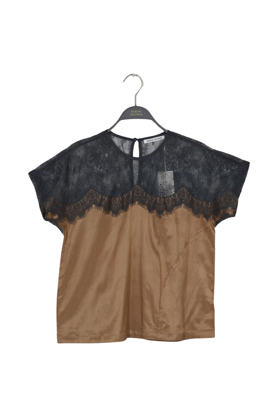 PreLoved Buggi - Sheer lace t-shirt I Dark shadow combo - XS/S Dark shadow combo XS/S 1 - Rabens Saloner - DK