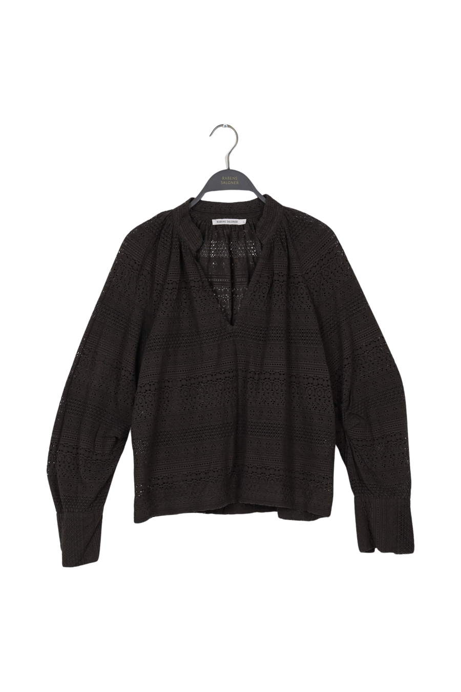 PreLoved Himali - Netted lace blouse I Tarmac - L Tarmac L 1 - Rabens Saloner - DK