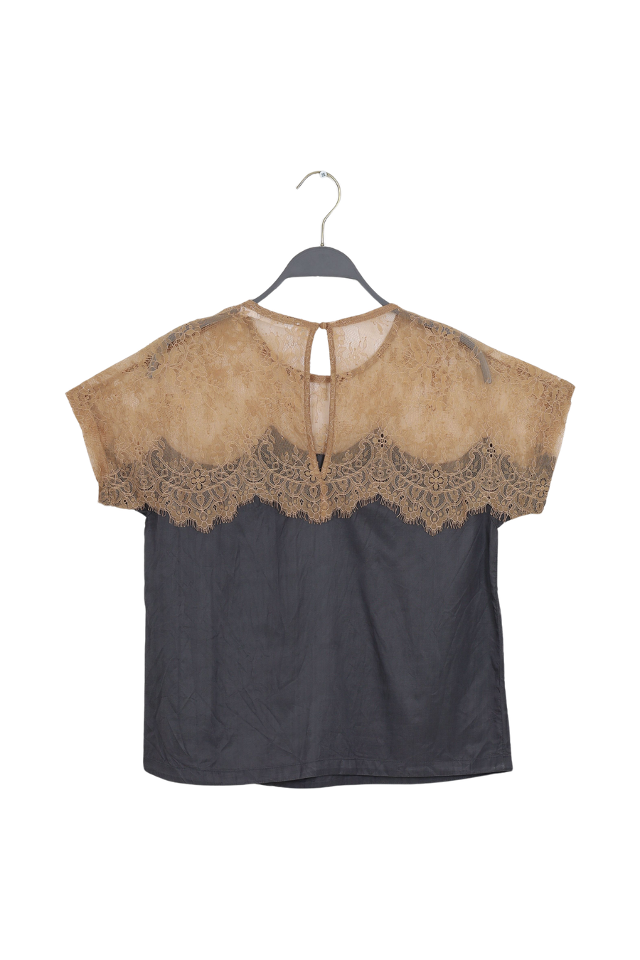 PreLoved Buggi - Sheer lace t-shirt I Dark shadow combo - XS/S 2 - Rabens Saloner - DK