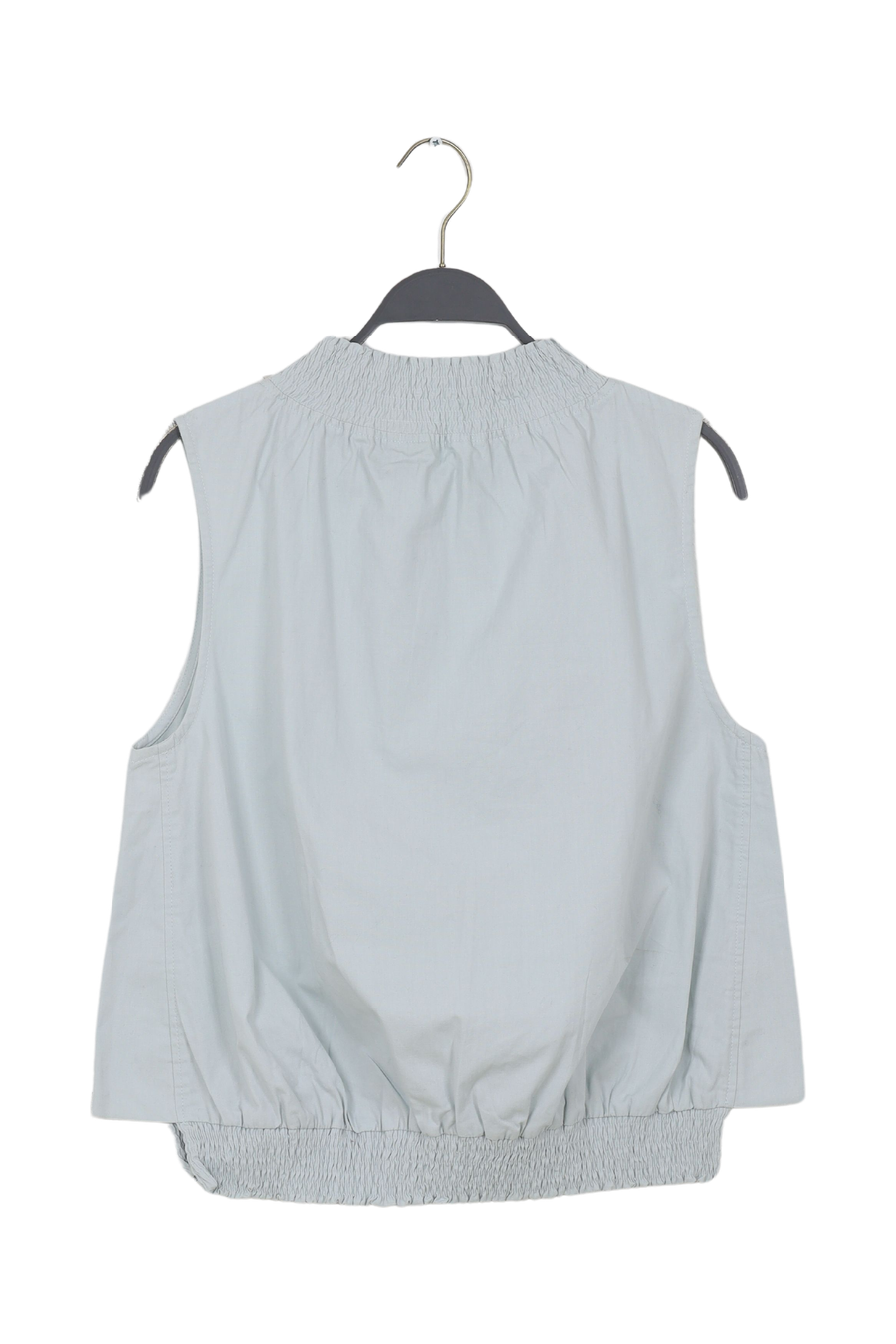 PreLoved Fiola - Poplin heavy shirring top I Sky blue - L 2 - Rabens Saloner - DK
