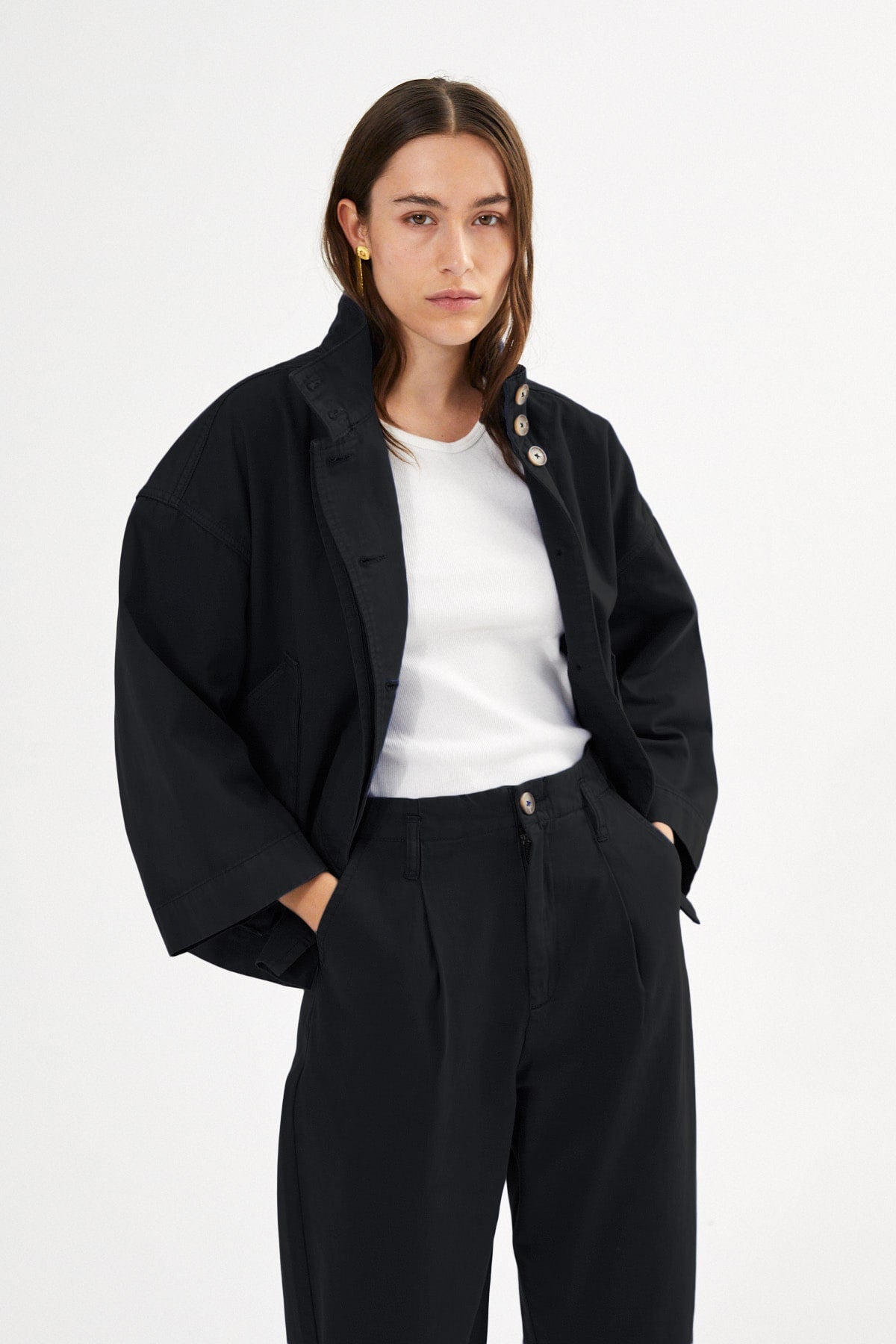 Katje - Canvas light jacket I Faded Black 1 - Rabens Saloner - DK