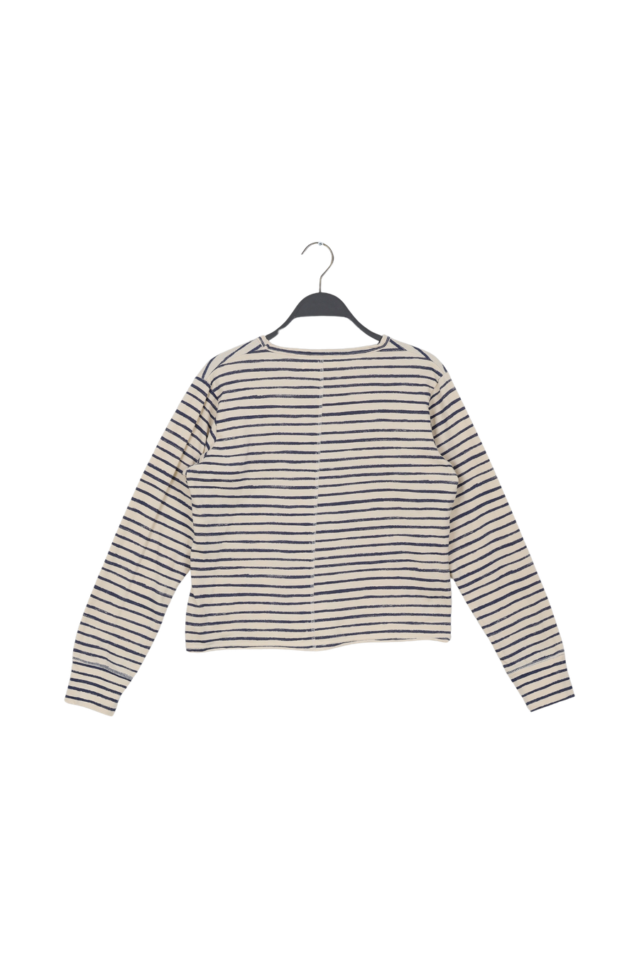 PreLoved Hila - Light stretch crew neck top I Oyster navy stripe - M 2 - Rabens Saloner - DK