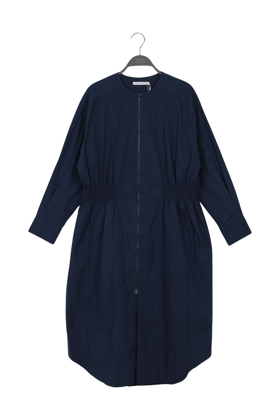 PreLoved Mirell - Poplin heavy zip front dress I Oyster - S/M Dark navy S/M 1 - Rabens Saloner - DK