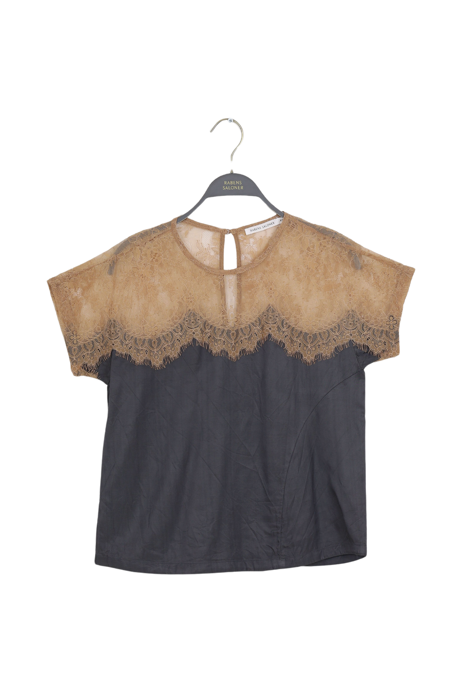 PreLoved Buggi - Sheer lace t-shirt I Dark shadow combo - XS/S 1 - Rabens Saloner - DK