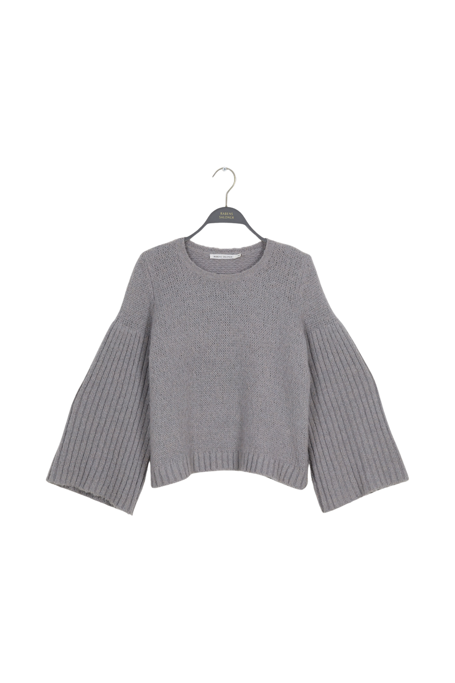 PreLoved Emiko - Dual knit rib sleeve sweater I Light grey - XS 1 - Rabens Saloner - DK