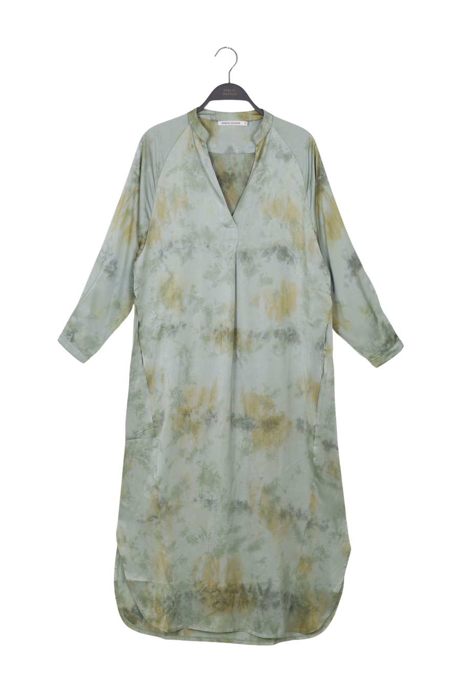 PreLoved Houda - Mixture shirt dress I Seaweed combo - XS