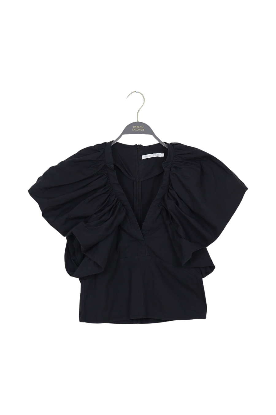 PreLoved Briane - Papery butterfly slv top I Black - M 1 - Rabens Saloner - DK