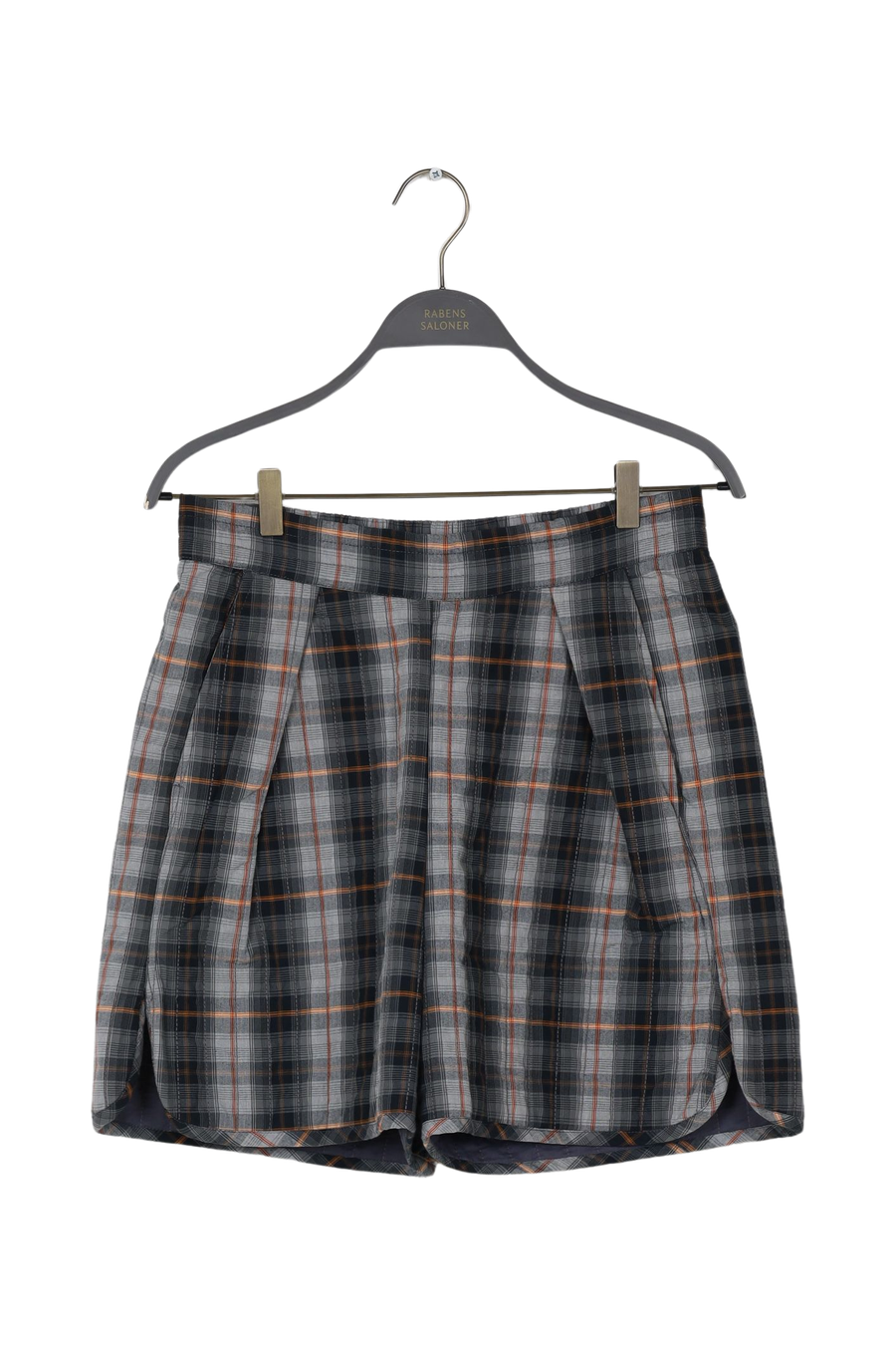 PreLoved Severine - Check shirting padded shorts I Grey check - S