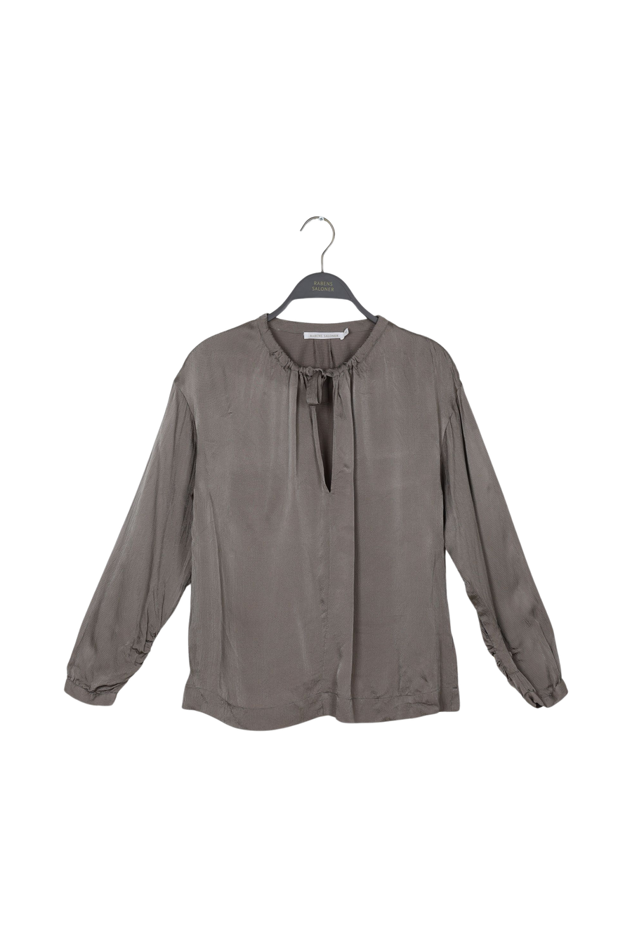 PreLoved Mahana - Solid hammered blouse - M Grey M 1 - Rabens Saloner - DK