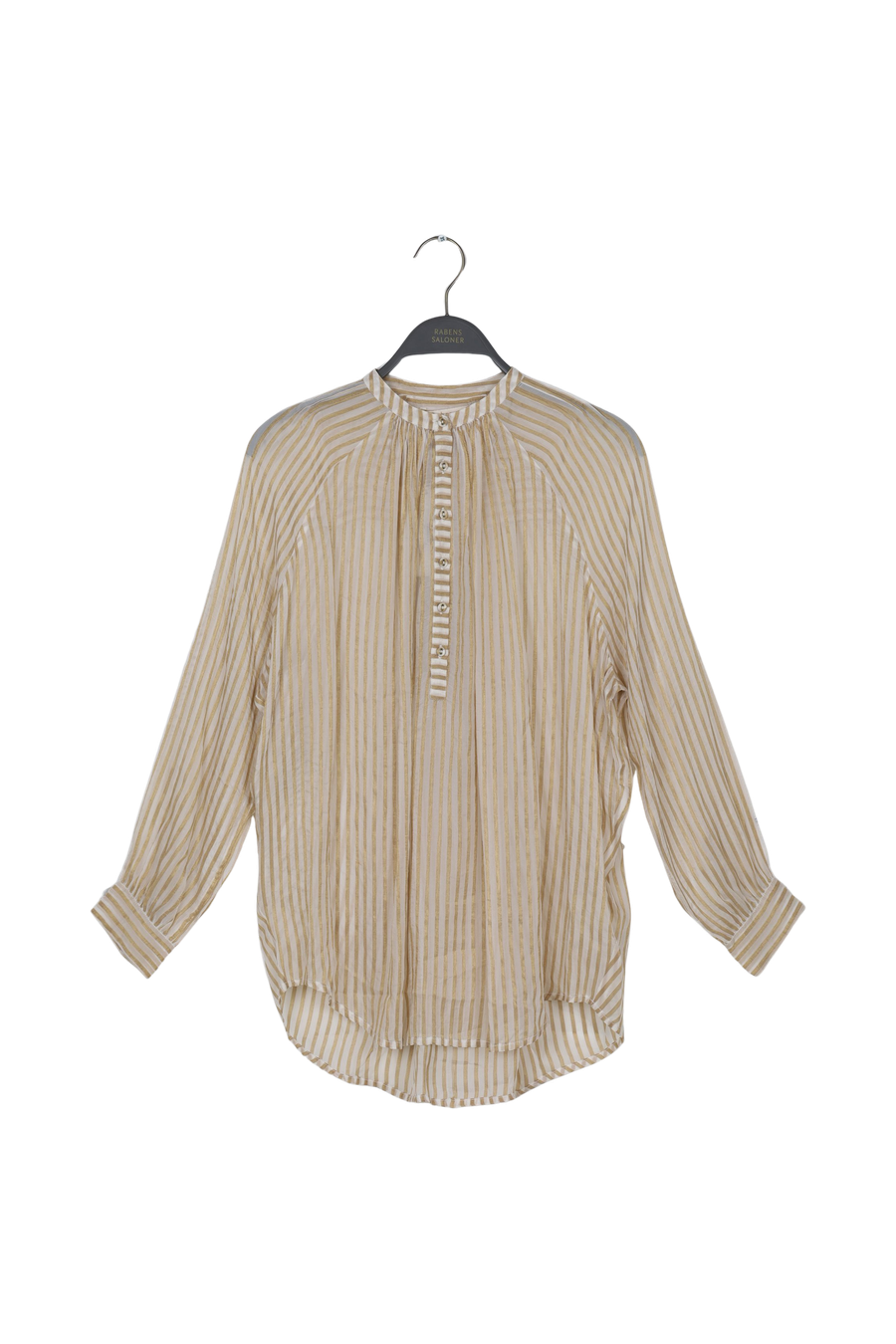 PreLoved Stribet skjorte - XS/S Beige XS/S 1 - Rabens Saloner - DK