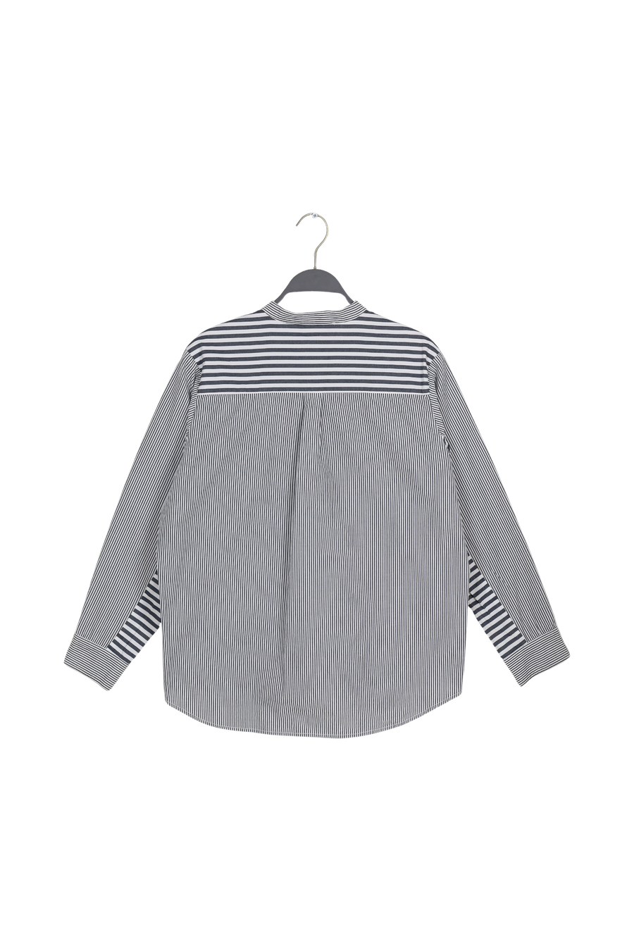 PreLoved Teja - Double stripe bib front shirt I Midnight combo - S 2 - Rabens Saloner - DK