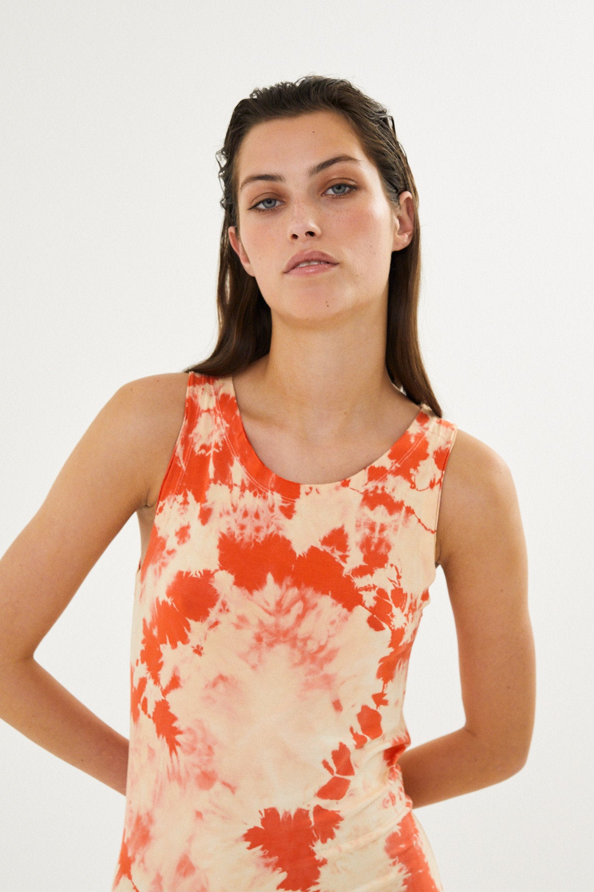 PreLoved Niara - Nebula long tank dress I Cacao combo - XS 3 - Rabens Saloner - DK