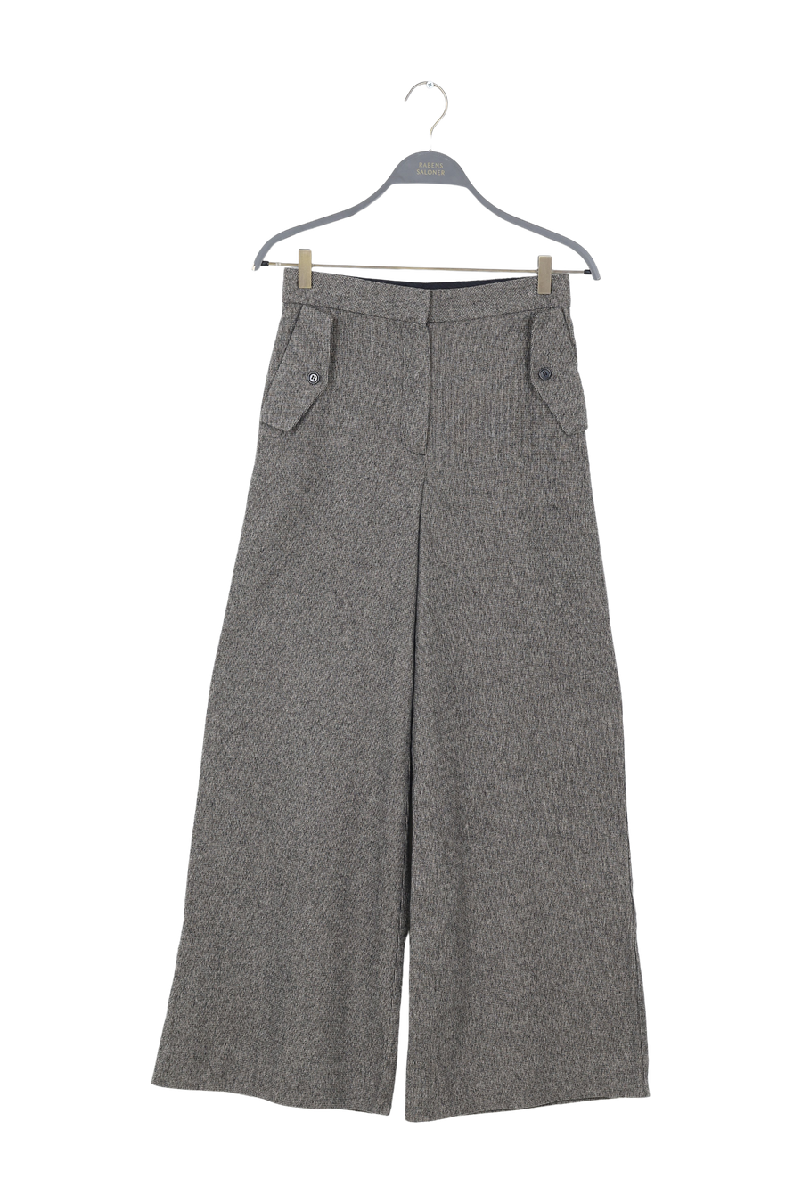 PreLoved Inja - Mini check wide leg pants I Coffee check - XS