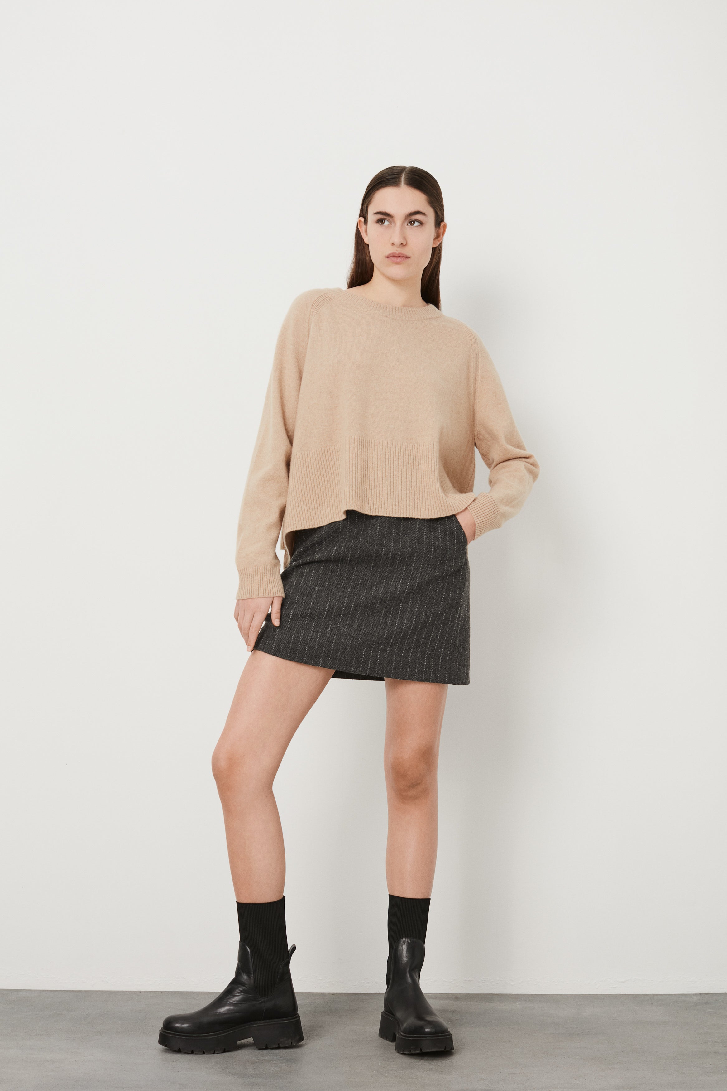 PreLoved Nami - Curly stripe short skirt - XS 3 - Rabens Saloner - DK