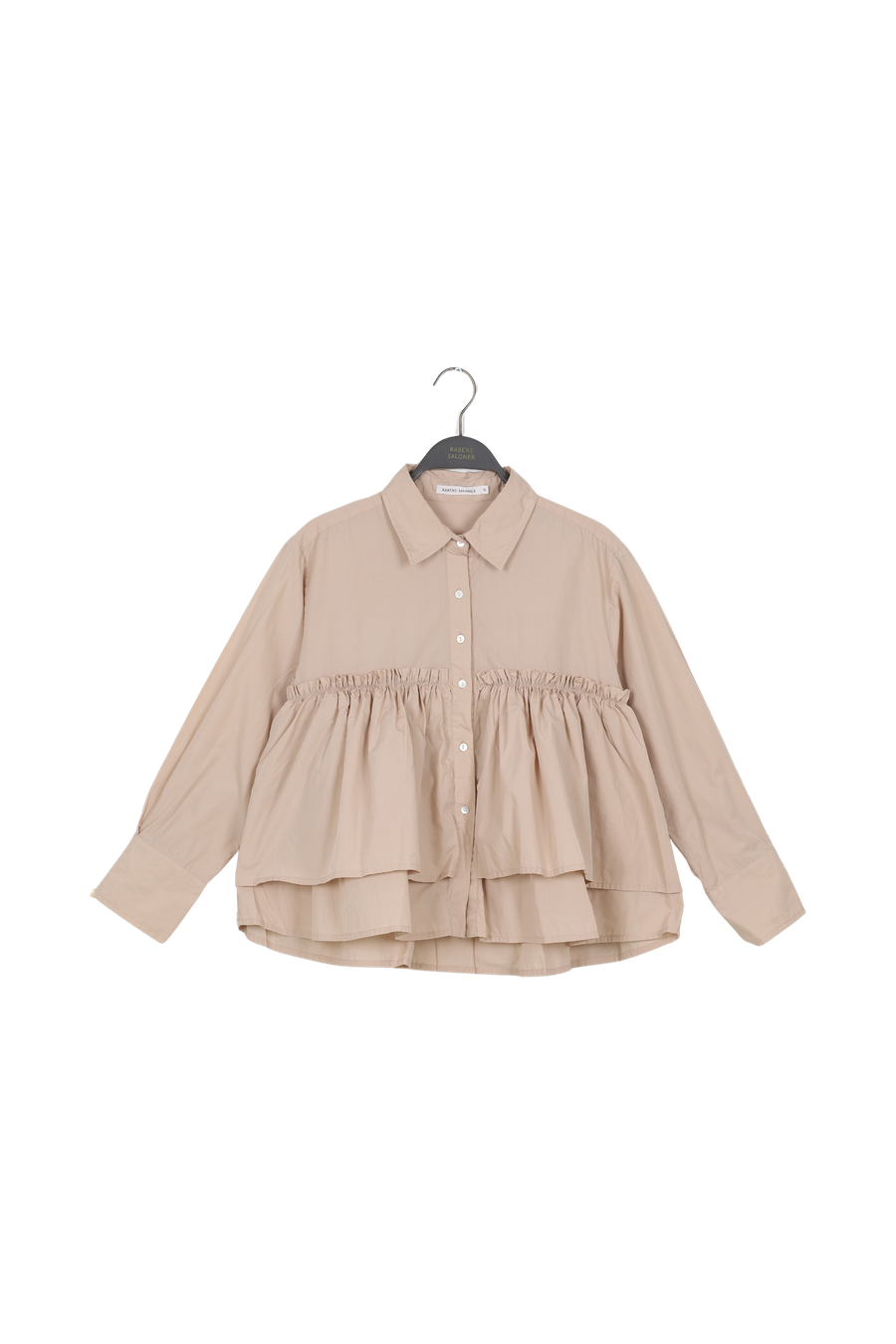 PreLoved Shaker - Poplin frill shirt I Powder - S 1 - Rabens Saloner - DK