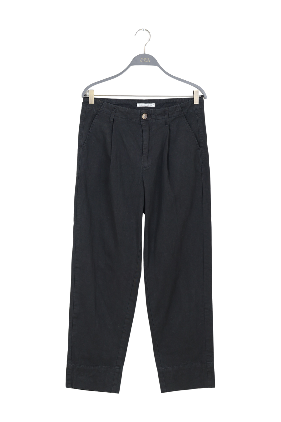 PreLoved Raina - Canvas light pleat pant I Faded black - L 1 - Rabens Saloner - DK