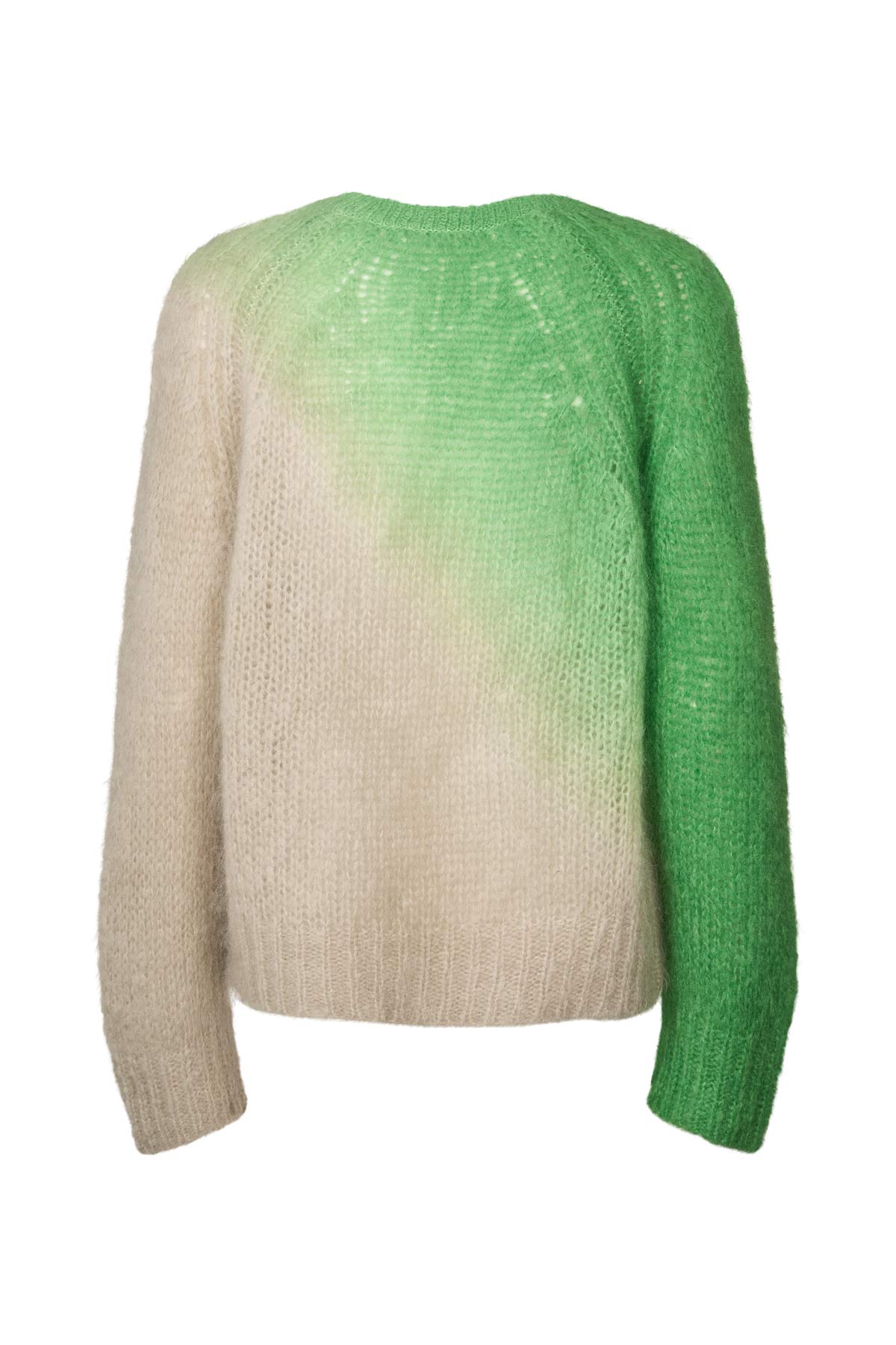 Jasmin - Cross dye boxy sweater I Vibrant green pelican combo 2 - Rabens Saloner - DK