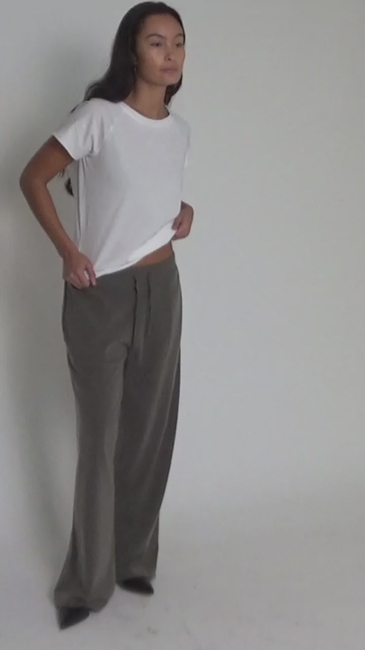 Filine - Knit lounge wide pants I Mole melange 6 - Rabens Saloner - DK