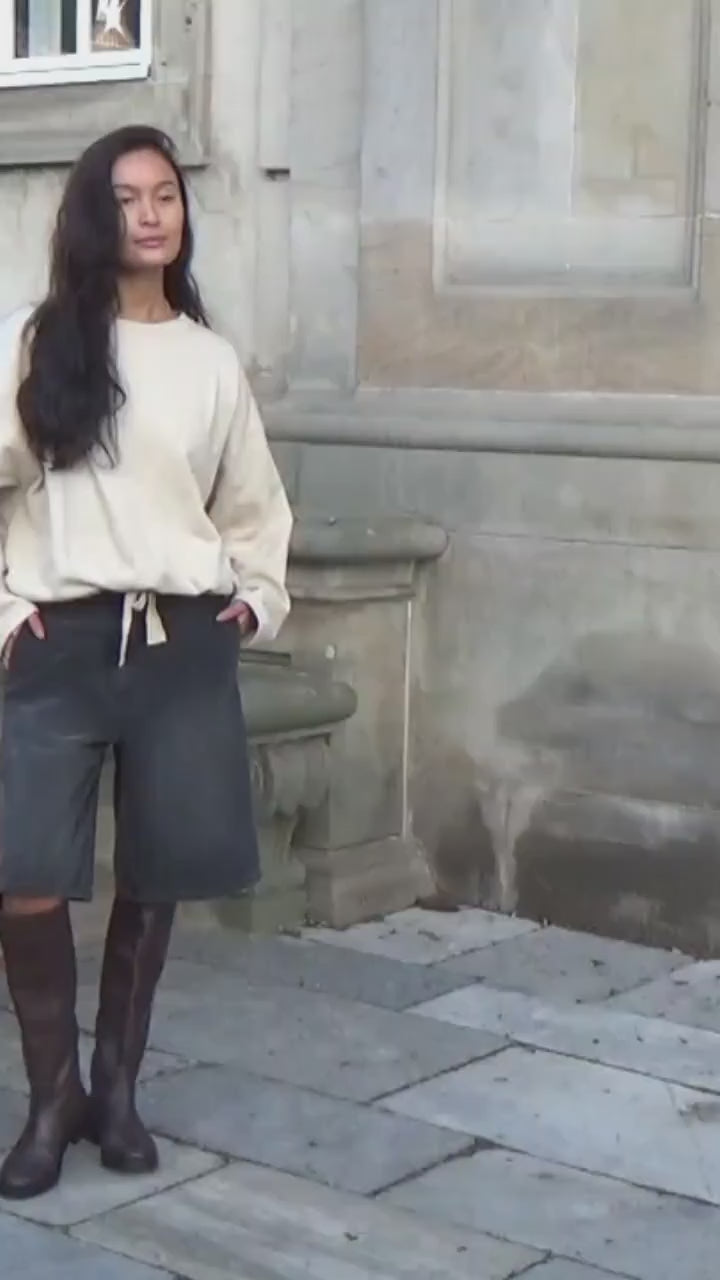 Sheela - Sweat drawstring top I Oyster 9 - Rabens Saloner - DK