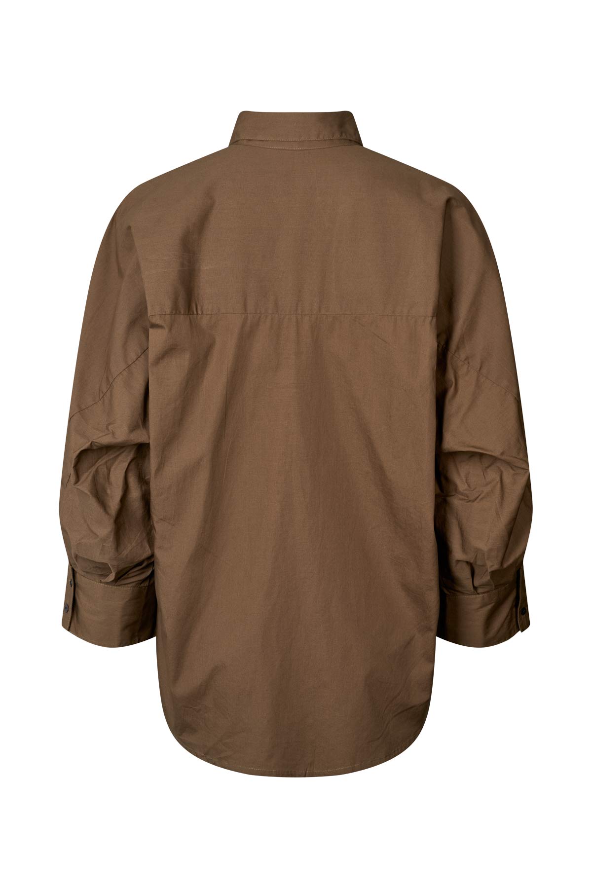 Chloe - Poplin full shirt I Dark brown 2 - Rabens Saloner - DK