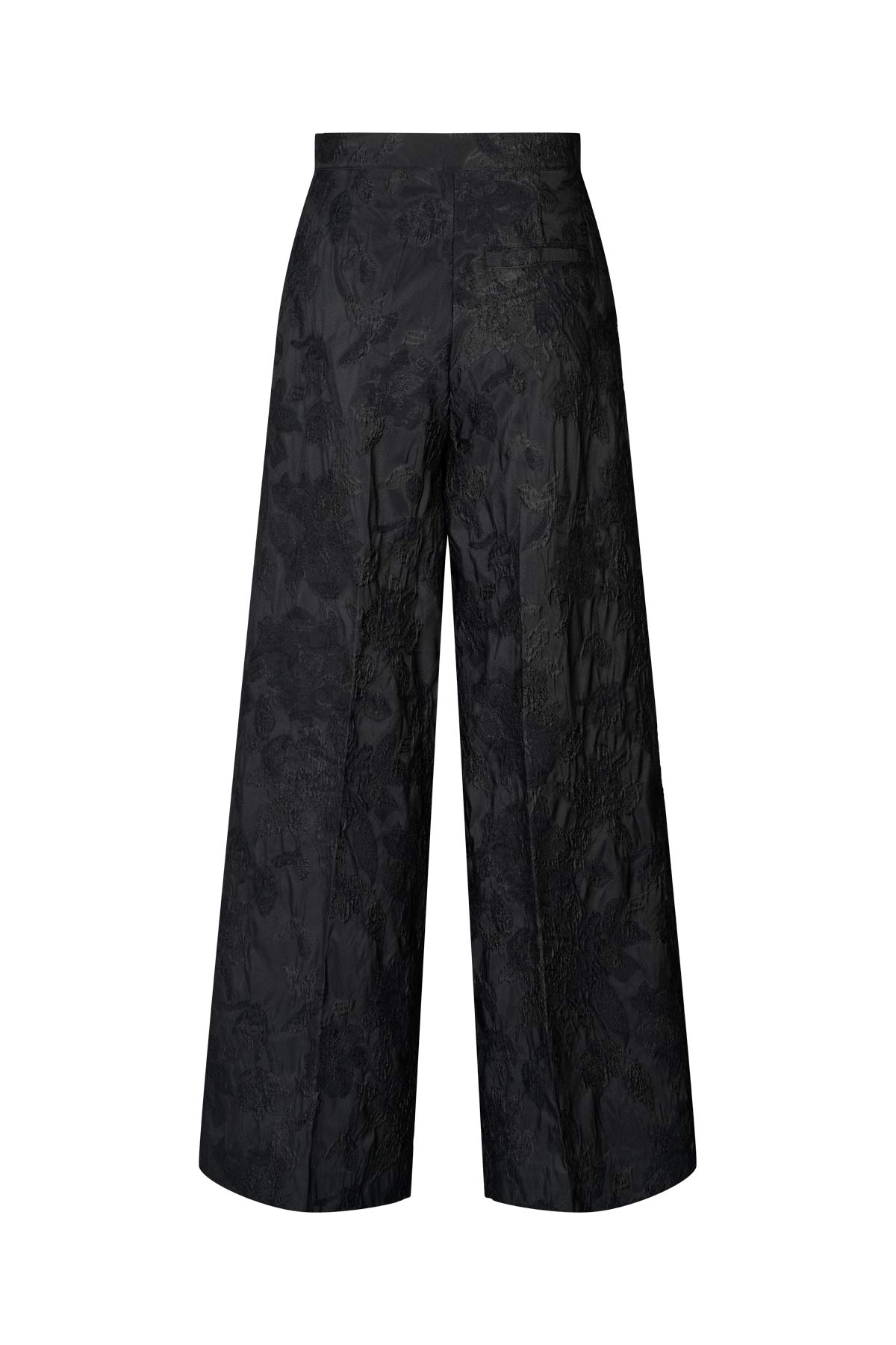Clipped jacquard wide leg pants - Cass I Pirate black