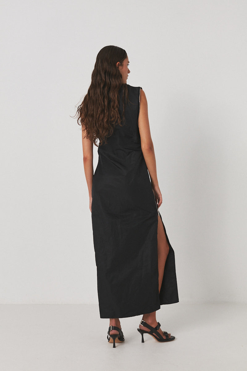 Alita - Nylon zipper dress I Caviar black