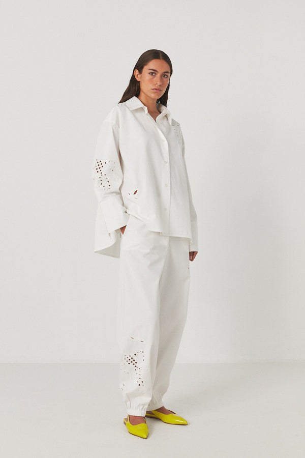 Ika - Lotus lace shirt I Off white