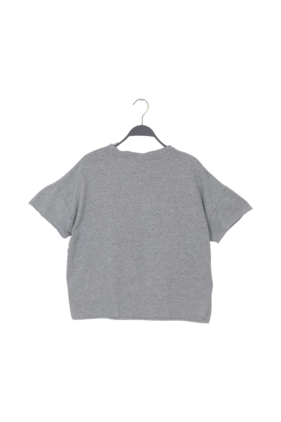 PreLoved Margot - Light stretch cropped t-shirt I Grey melange - S/M