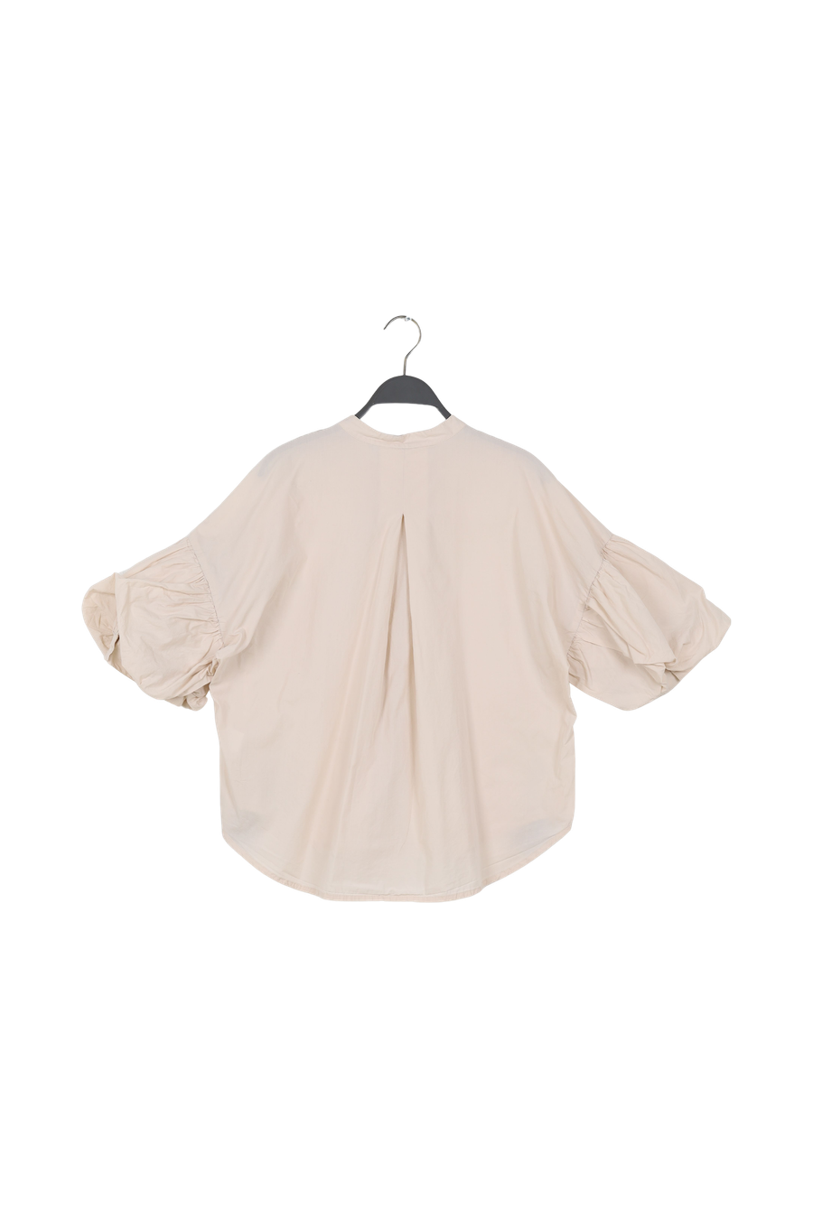 PreLoved Tamra - Poplin lantern sleeve shirt I Oatmeal - M
