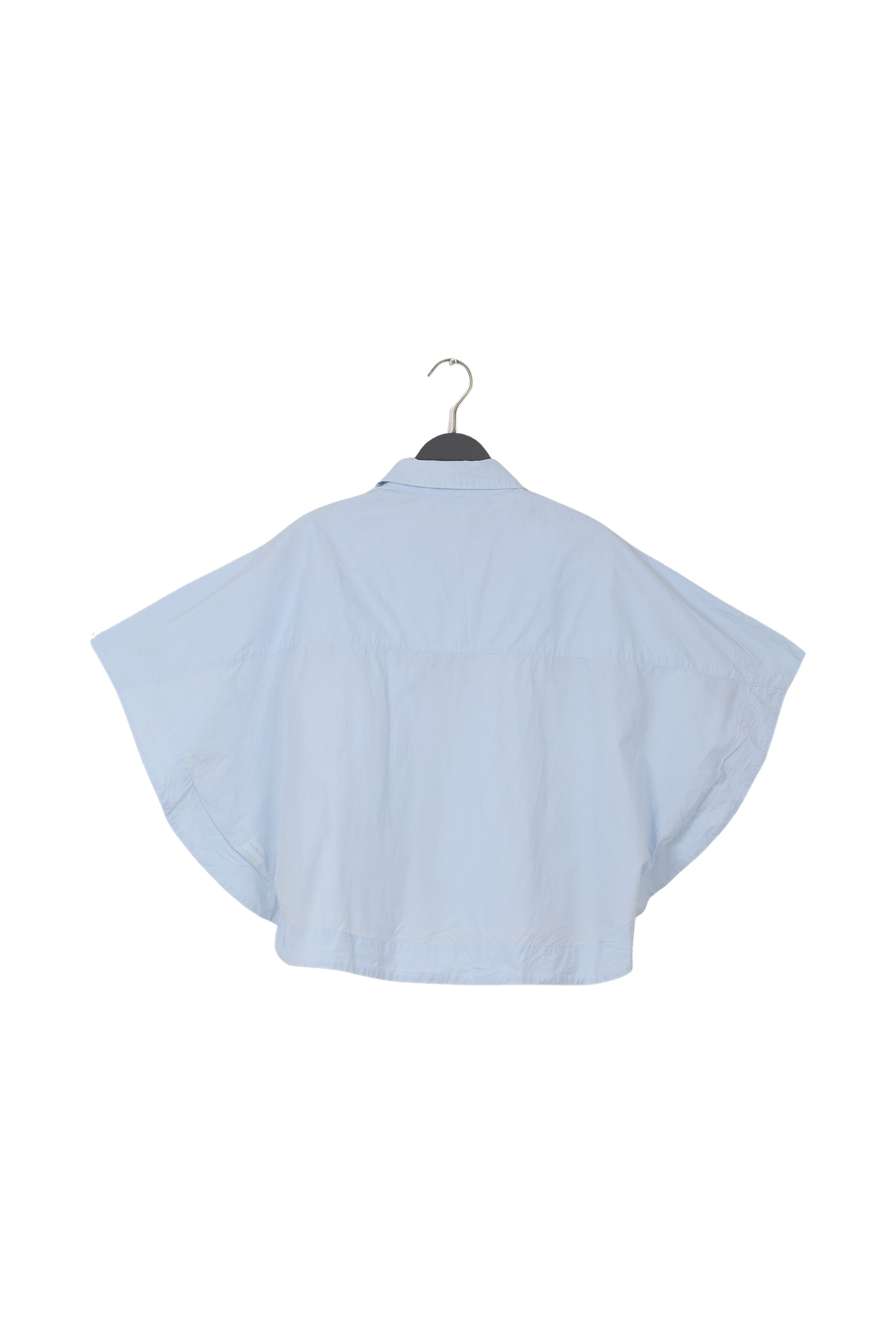 PreLoved Berte - Poplin curved hem shirt I Light blue - XS/S