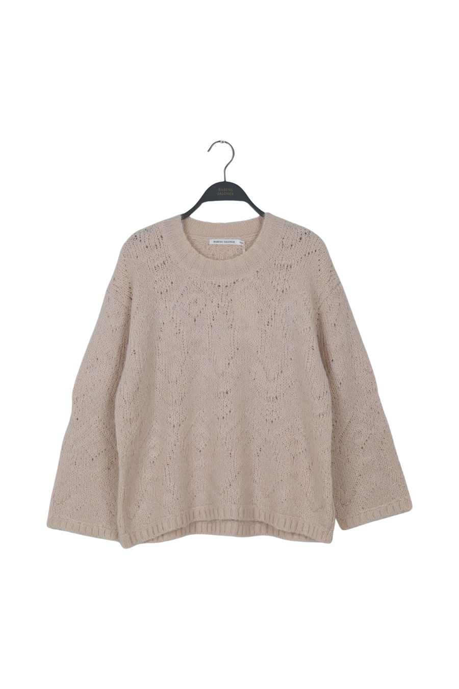 PreLoved Elsie - Dual knit oversize sweater I Beige - S/M Beige S/M 1 - Rabens Saloner - DK