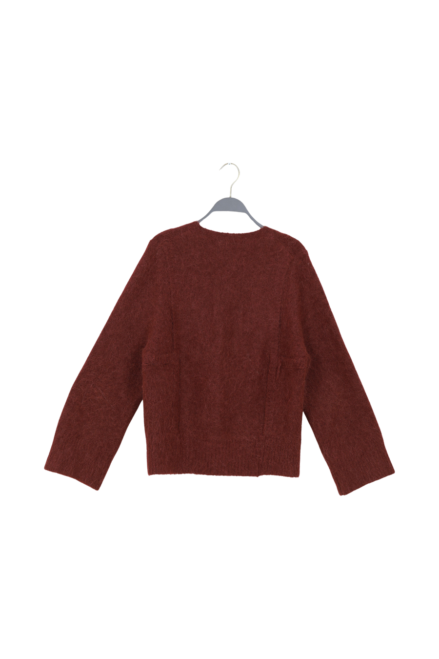 PreLoved Lott - Fluffy split back sweater I Burgundy - S