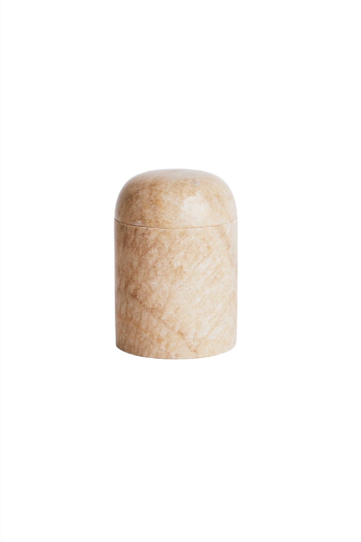 Small Marble Jar with Lid - 13x8,5 cm I Champagne Champagne H: 13 cm Ø: 8,5 1 - Rabens Saloner - DK