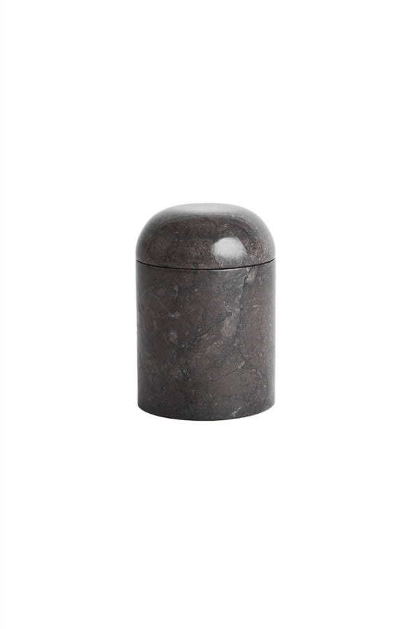 Small Marble Jar with Lid - 13x8,5 cm I Dark Grey Dark Grey H: 13 cm Ø: 8,5 2 - Rabens Saloner - DK