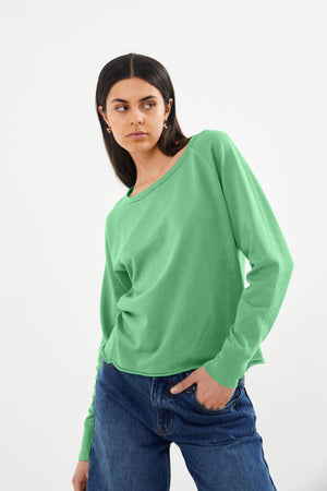 Nemi - Light stretch long sleeve top I Vivid green Vivid green XS 3 - Rabens Saloner - DK