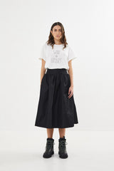 Silke - Nylon full skirt I Black    1 - Rabens Saloner - DK