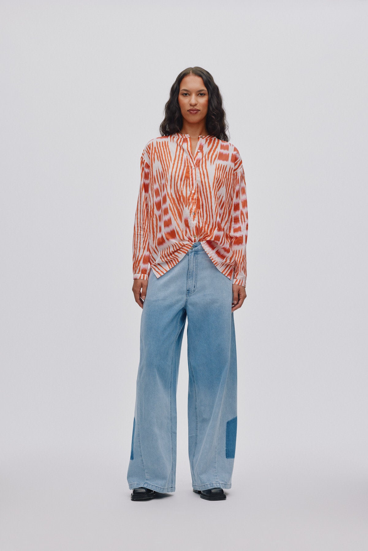 Lane - Light denim wide leg pants I Light washed denim 6 - Rabens Saloner - DK