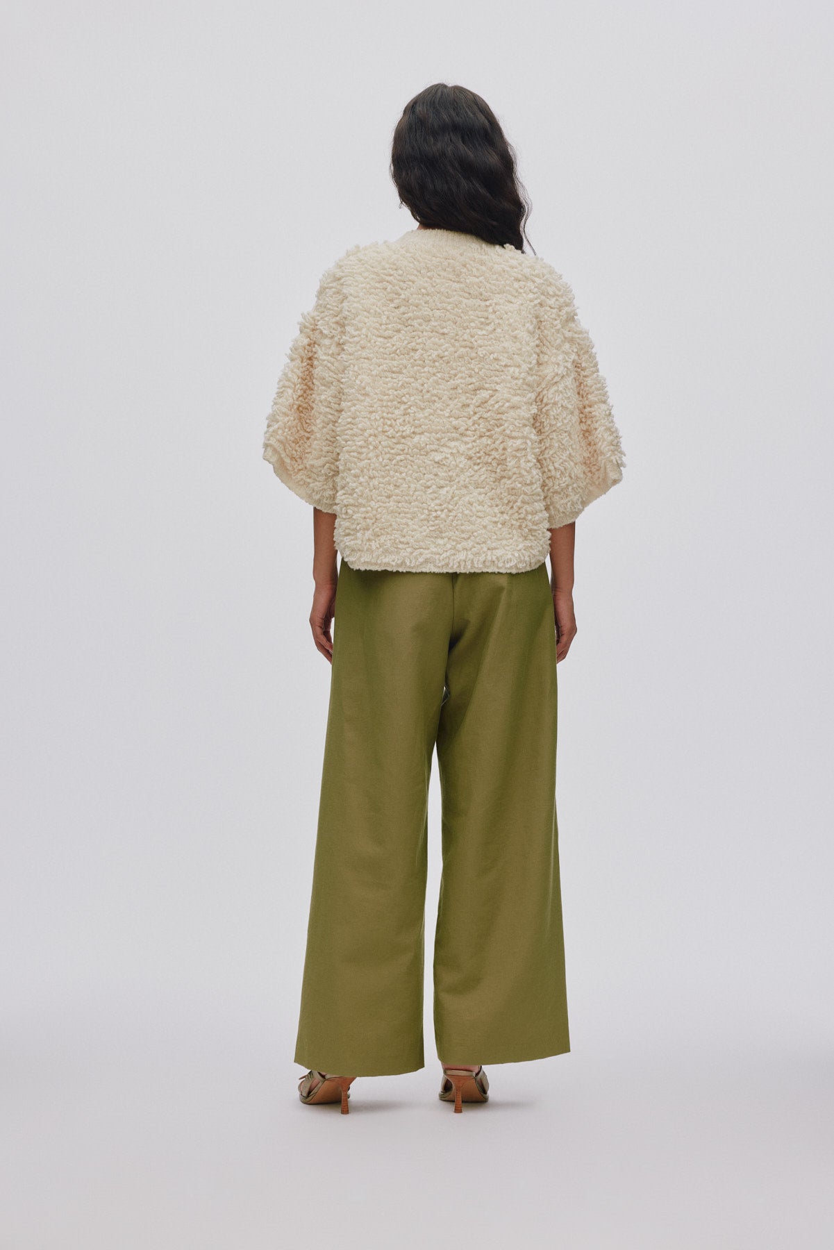 Alice - Shaggy lam knit cardigan I Off white 4 - Rabens Saloner - DK