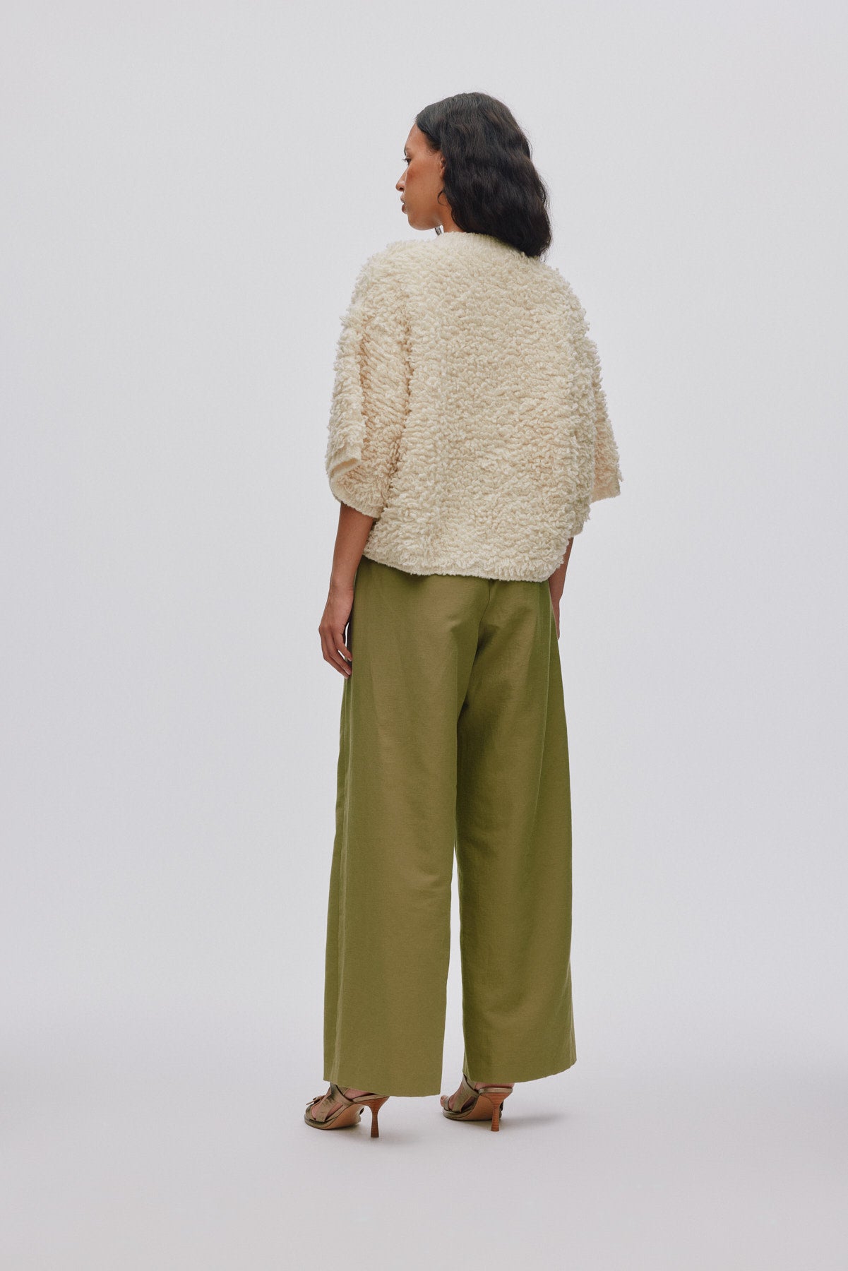 Alice - Shaggy lam knit cardigan I Off white 5 - Rabens Saloner - DK