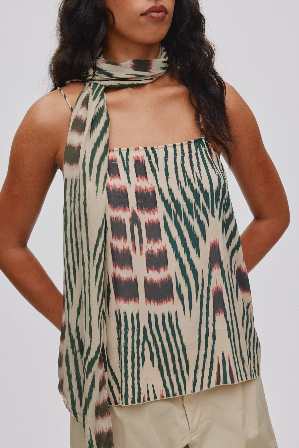 Karis - Ikat camisole I Forest pink sand 4 - Rabens Saloner - DK