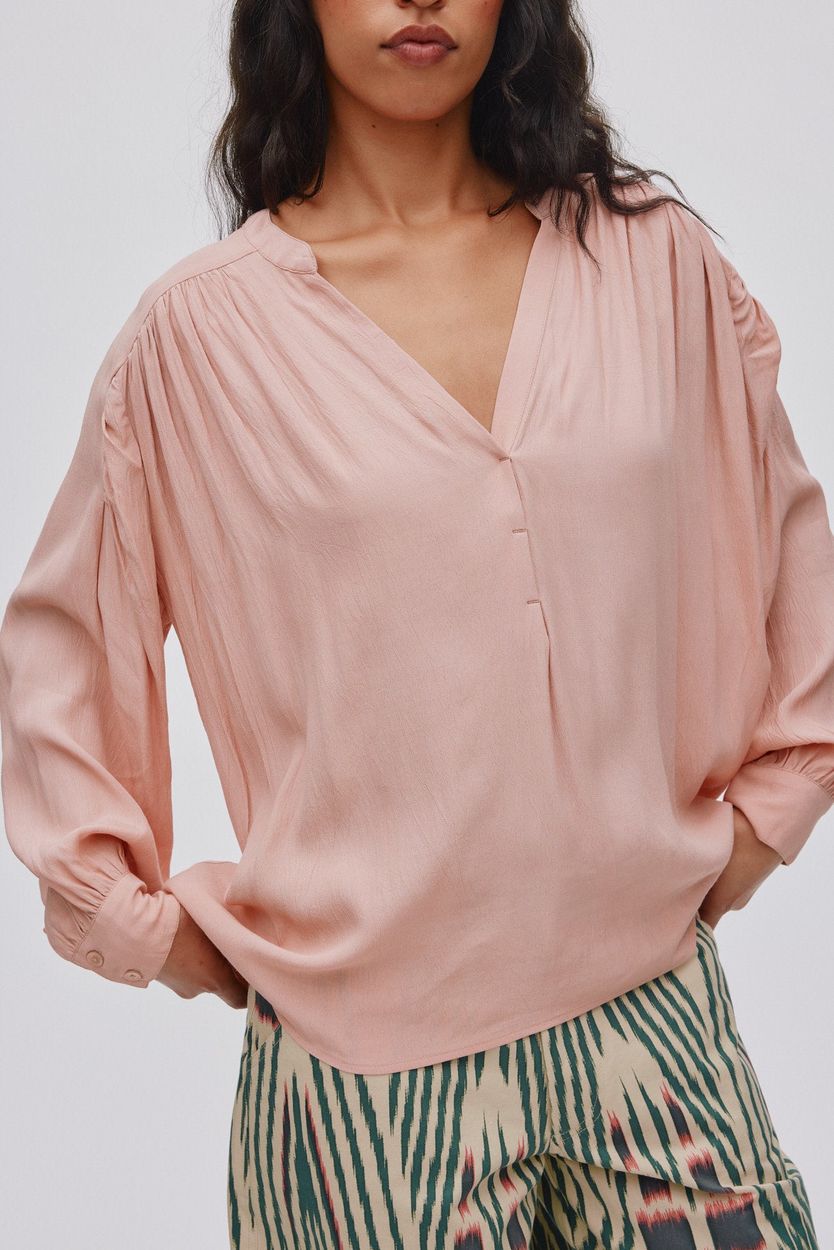 Meg - Sheer lace shirt I Faded black 8 - Rabens Saloner - DK