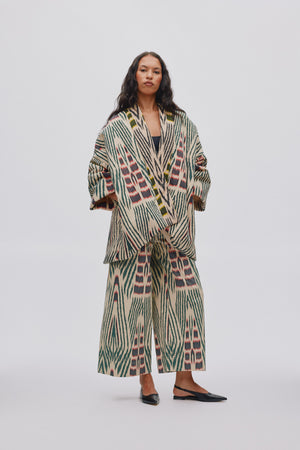 Abba - Ikat combo padded kimono I Forest pink sand & citrus combo Forest pink sand & citrus combo XS/S 1 - Rabens Saloner - DK