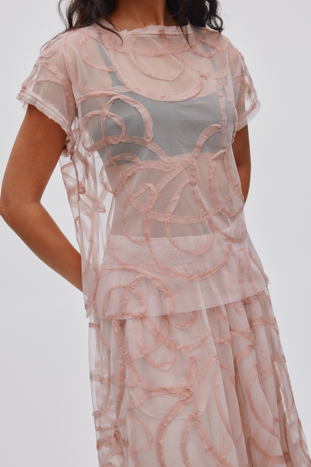 Gritt - Scribble boxy tee I Blush 4 - Rabens Saloner - DK