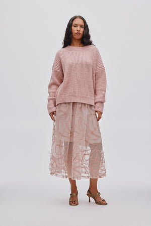 Hifa - Open knit cosy sweater I Pale pink Pale pink XS/S 1 - Rabens Saloner - DK