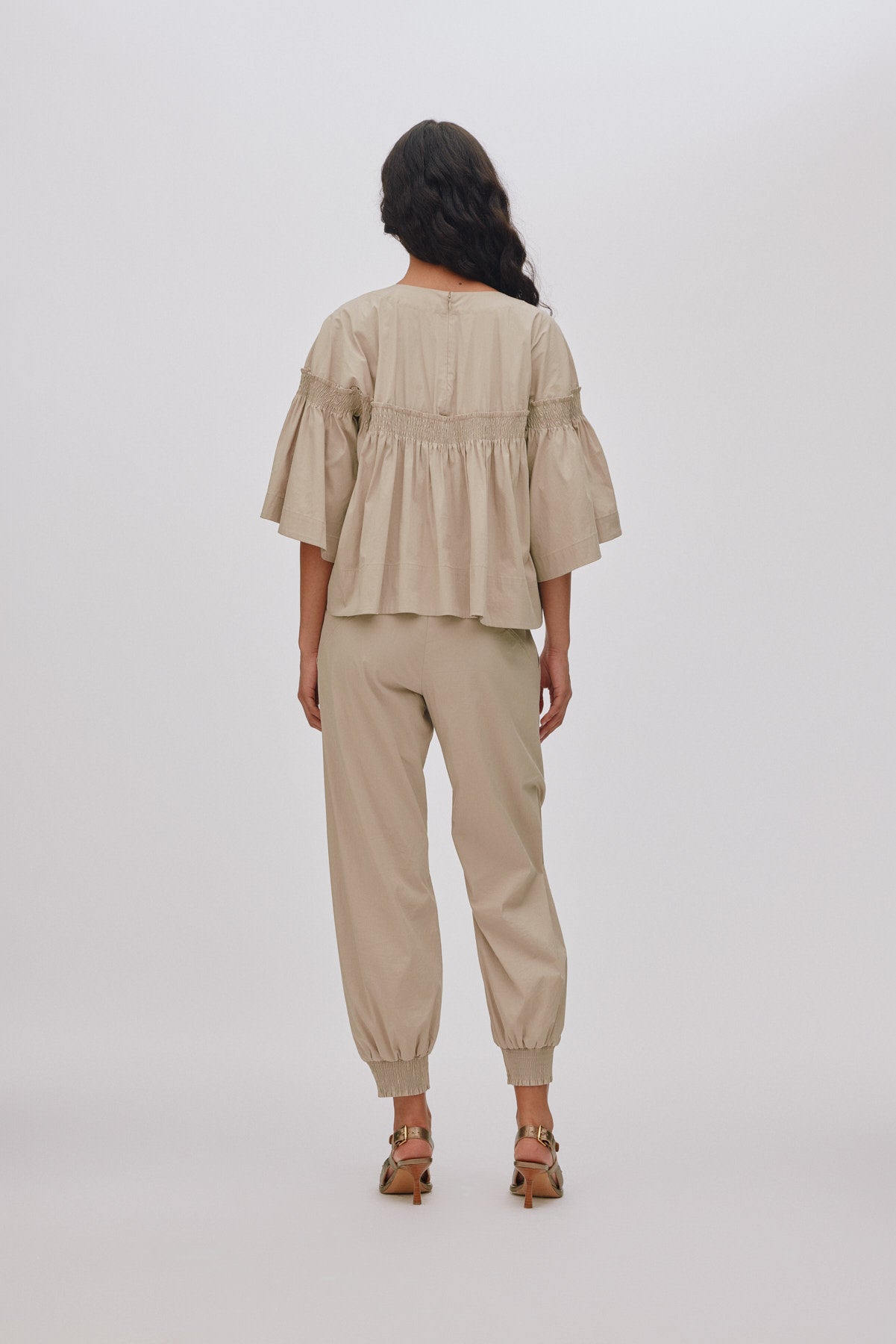 Efil - Papery frill sleeve top I Shadow 6 - Rabens Saloner - DK