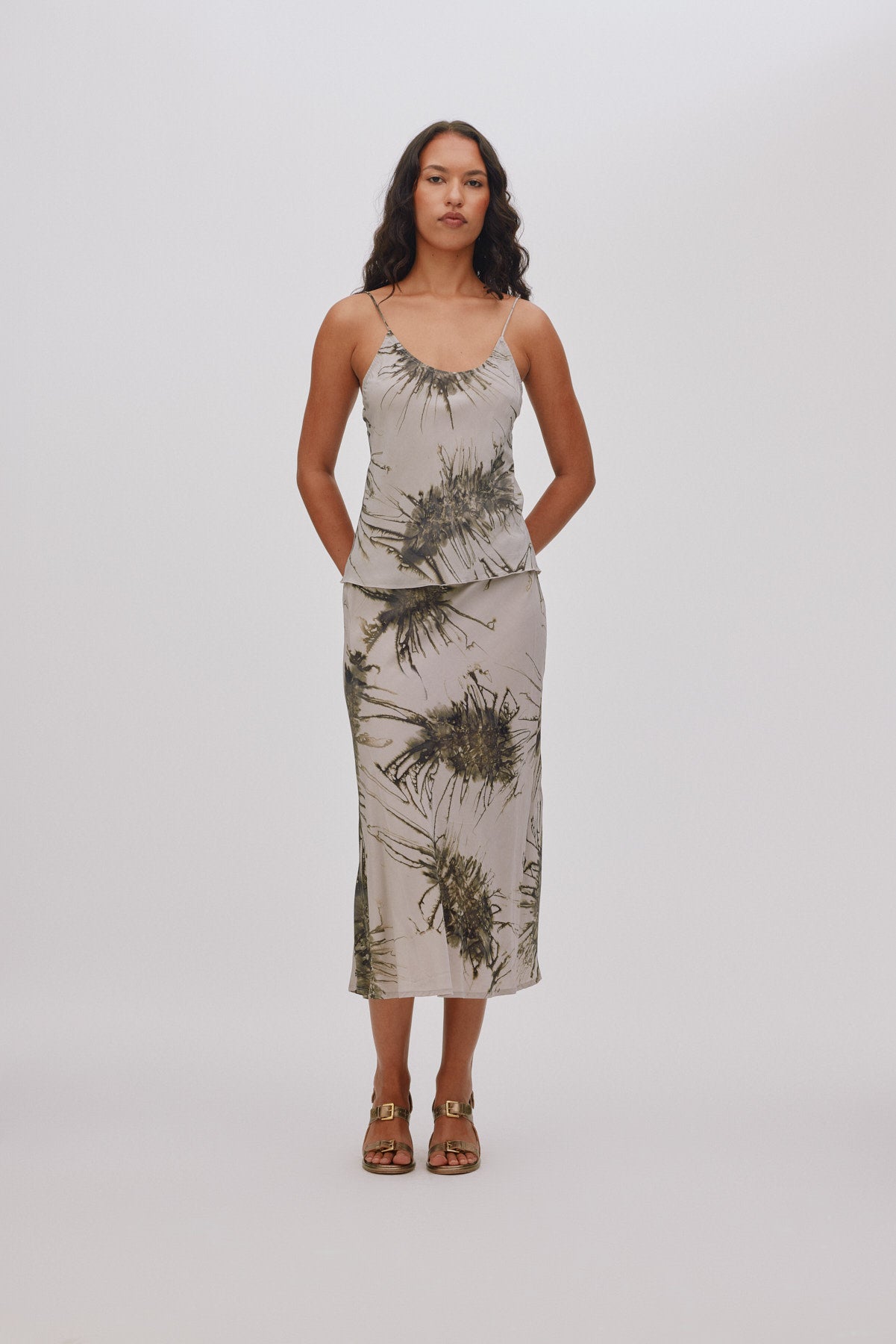 Lise - Sea urchin bias camisole I Grey combo 1 - Rabens Saloner - DK